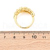 Brass Micro Pave Clear Cubic Zirconia Finger Rings for Women RJEW-U047-26G-5