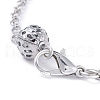 Iron Hollow Round Link Bracelet with Brass Cable Chain for Men Women KK-P082-02P-A-3