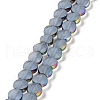 Electroplate Frosted Glass Beads Strands EGLA-Z001-01H-1