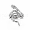 Snake Shape Rack Plating Alloy Wide Band Rings RJEW-Q163-019B-RS-1