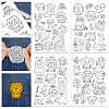 4 Sheets 11.6x8.2 Inch Stick and Stitch Embroidery Patterns DIY-WH0455-091-1