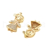 Rack Plating Brass Clear Cubic Zirconia Pendants KK-S379-09G-B-2