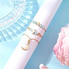 3Pcs Copper Wire Wrapped Natural Carnelian Faceted Round Bead Finger Rings for Women RJEW-JR00887-02-1