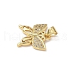 Brass Micro Pave Cubic Zirconia Charms KK-Q068-09B-G-2