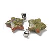 Natural Unakite Pendants G-B127-12P-12-2