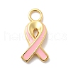 925 Sterling Sliver Pink Enamel Charms STER-Z012-01G-04-1