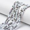Electroplate Opaque Glass Beads Strands EGLA-A034-P8mm-F16-1