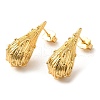 Real 18K Gold Plated Brass Stud Earrings EJEW-G382-11C-G-1