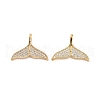 Brass Micro Pave Clear Cubic Zirconia Pendants KK-E068-VC416-2