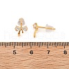 Bowkont Brass Micro Pave Clear Cubic Zirconia Stud Earrings EJEW-B131-03G-5