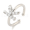 Rack Plating Brass Open Cuff Rings for Women RJEW-F162-01P-K-1