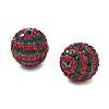 Christmas Theme Stripe Pattern Polymer Clay Rhinestone Beads CLAY-NH0001-01A-2