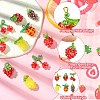 6Pcs Glass Pendants PALLOY-CJ00139-3