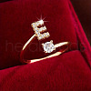 Brass Micro Pave Cubic Zirconia Cuff Rings WG75066-05-1