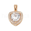 Brass Micro Pave Cubic Zirconia Pendants KK-E795-04KCG-1