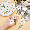 SUPERFINDINGS 24Pcs 4 Styles Daisy Sunflower Embroidered Cloth Patch PATC-FH0001-17-3
