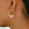 Stainless Steel Geometric Rhombus Hoop Earrings CV0877-4