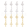 16Pcs 4 Styles Rack Plating Brass & Cubic Zirconia Pendants KK-HS0001-13-1
