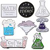 SUNNYCLUE 8Pcs 8 Styles Chemistry Theme Enamel Pins JEWB-SC0001-30-1