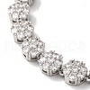 Rack Plating Brass Pave Cubic Zirconia Flower Link Chain Bracelets for Women BJEW-A018-03P-03-2