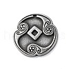 Rune Letters Alloy Pendants PALLOY-S193-01AS-23-1