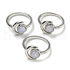 Natural Blue Lace Agate Adjustable Rings RJEW-K269-09P-01-1