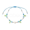 Flower Handmade Millefiori Glass Bead Braided Bead Bracelets BJEW-MZ00165-02-2