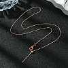 1mm Rack Plating Brass Column Link Chain Adjustable Slider Necklaces for Women Men MAK-L044-53RG-3