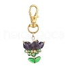 Flower Glass Pendants Decorations HJEW-MZ00248-06-2