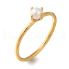 Ion Plating(IP) 304 Stainless Steel Plain Band Rings for Women RJEW-B066-10G-1