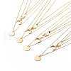 304 Stainless Steel Moon Pendant Triple Layered Necklace with Glass for Women NJEW-JN03871-1