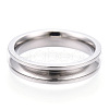 201 Stainless Steel Grooved Finger Ring Settings X-STAS-WH0039-11A-P-1