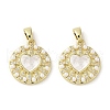 Brass Pave Shell Pendants KK-I708-15D-G-1