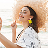 ANATTASOUL 5 Pairs 5 Colors Acrylic Flower Dangle Stud Earrings EJEW-AN0003-68-4