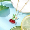 Resin Fruit Pendant Necklaces NJEW-JN05204-02-1