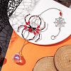 Spider Glass Beaded Hanging Ornaments HJEW-TA00172-02-2