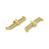 Rack Plating Brass Micro Pave Clear Cubic Zirconia Connector Charms KK-C007-37G-T-3