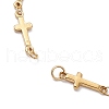 2Pcs 2 Colors 304 Stainless Steel Cross Link Chain Bracelet Making AJEW-JB01299-3