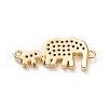 Brass Micro Pave Clear Cubic Zirconia Links Connectors KK-D532-06G-2