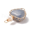 Natural Blue Aventueine & Freshwater Pearl Pendants PALLOY-JF01661-07-3
