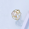 Mother's Day Jewellery Natural Freshwater Pearl with Natural Shell Cuff Rings WGACE42-01-1