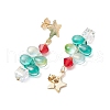 304 Stainless Steel with Glass Stud Dangle Earring EJEW-TA00530-4