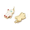 Brass Enamel Pendants KK-L237-024G-02-2