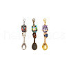 Natural Quartz Crystal & Tiger Eye & Sodalite & Alloy Enamel Pendant Decoration HJEW-NB00178-7