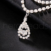 Alloy Full Crystal Rhinestone Teardrop Charm Double Layer Waist Chain WG7517E-02-2