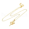 Brass Snake Pendant Cable Chain Necklaces for Women NJEW-S438-01A-G-4