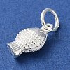 925 Sterling Silver Fish Charms with Jump Rings STER-E071-01S-04-2