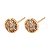 Brass Micro Pave Clear Cubic Zirconia Stud Earrings for Women EJEW-G428-25G-02-4