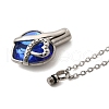 304 Stainless Steel & Blue Glass Heart Urn Ashes Necklaces NJEW-K393-04P-5