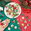 SUNNYCLUE 80Pcs 20 Styles Christmas Opaque Resin Cabochons RESI-SC0005-60-3